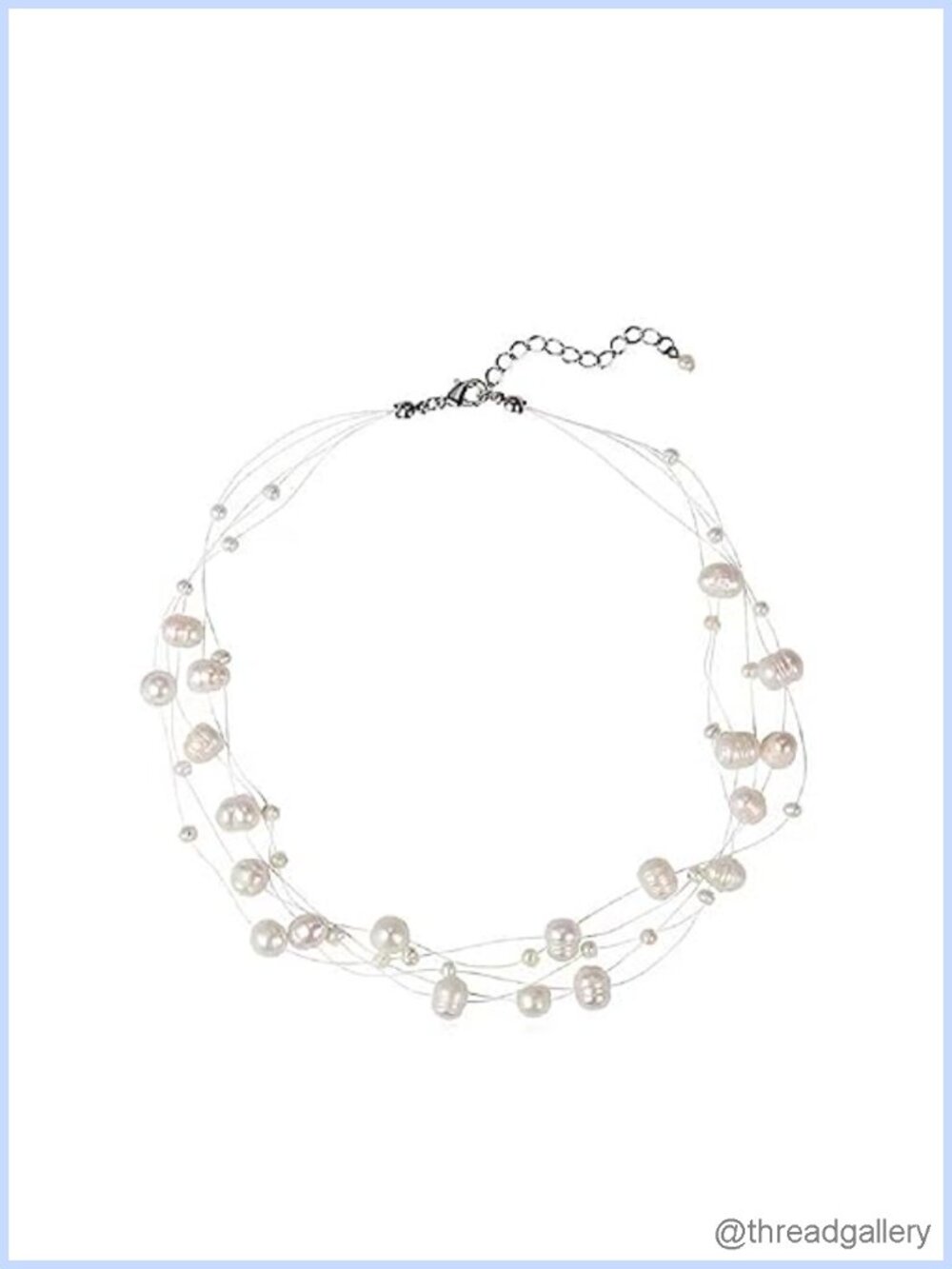 Baroque Pearl Layered Necklace Freshwater Pearl Choker Multi Strand Handmade